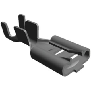 TE Connectivity FASTON 187 Black Uninsulated Female Spade Connector Crimp, 4.75 x 0.81 mm Tab Size 60196-2
