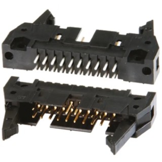 TE Connectivity AMP-LATCH Series Straight Through Hole PCB Header, 20 Contact(s), 2.54 mm Pitch, 2 Row, Shrouded 5102321-4