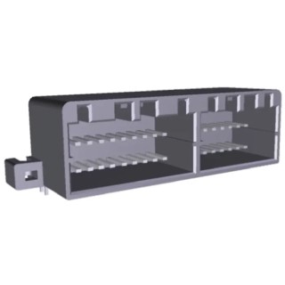 TE Connectivity MULTILOCK 040 II Series Right Angle Through Hole 36-Contact 2 Row 2.5 mm Pitch PCB Socket 179059-6