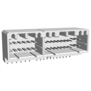 TE Connectivity MULTILOCK 040/070 Automotive Connector Female White Through Hole 34 Way Solder Termination 175444-1