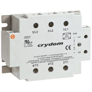 Crydom 53TP Series Solid State Relay Panel Mount 25A Load 530 V ac Load 32V dc Control D53TP25C-10