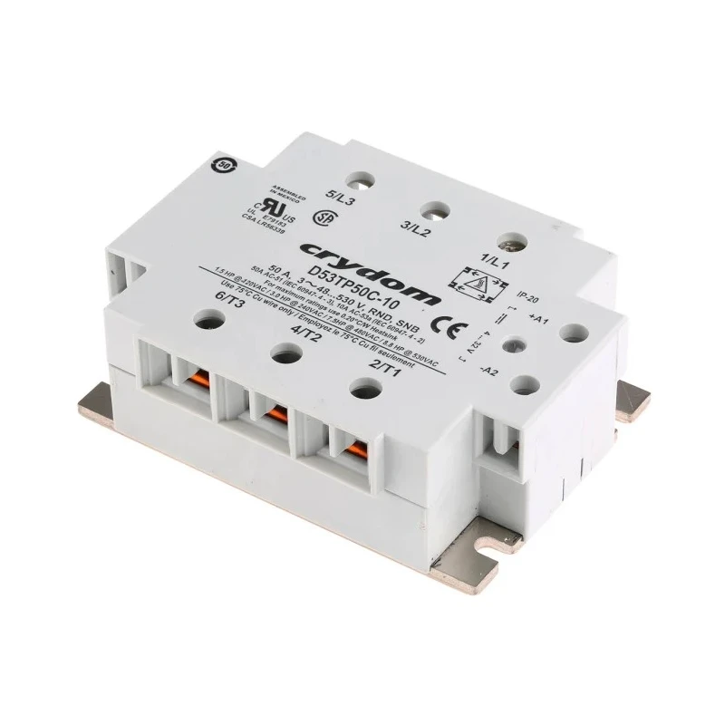 Crydom 53TP Series Solid State Relay, Panel Mount, 530 V AC Load, 50 A Load, 32 V DC Control D53TP50C-10