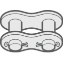 Renold Roller Chain Link Roller Chain Type, Riveted Pin, 7.75mm Width Between Roller Link Plates, 1.55mm Roller 24B1S11