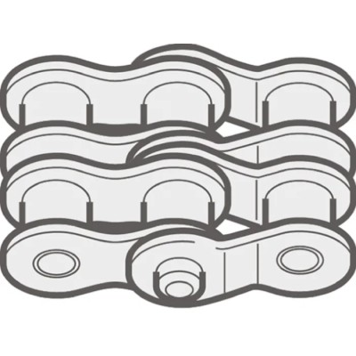 Renold Offset Link Steel Roller Chain Link 10B-2, Pitch 15.88mm, Pin Length 35.4mm, Riveted Pin Type 10B2S30
