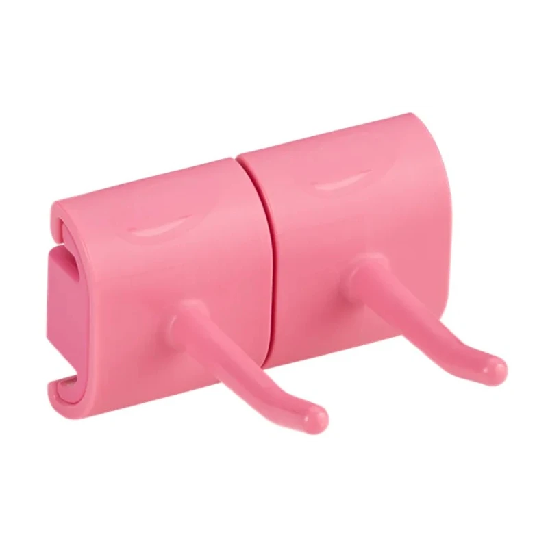 Vikan Mop Holder Polypropylene Pink Hygienic Wall Bracket Double Hook Module 10141