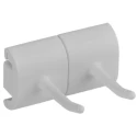 Vikan Mop Holder Polypropylene Hygienic Wall Bracket Double Hook Module White 10145