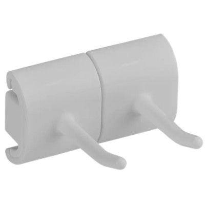 Vikan Mop Holder Polypropylene Hygienic Wall Bracket Double Hook Module White 10145