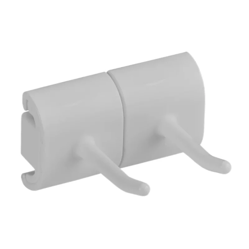 Vikan Mop Holder Polypropylene Hygienic Wall Bracket Double Hook Module White 10145
