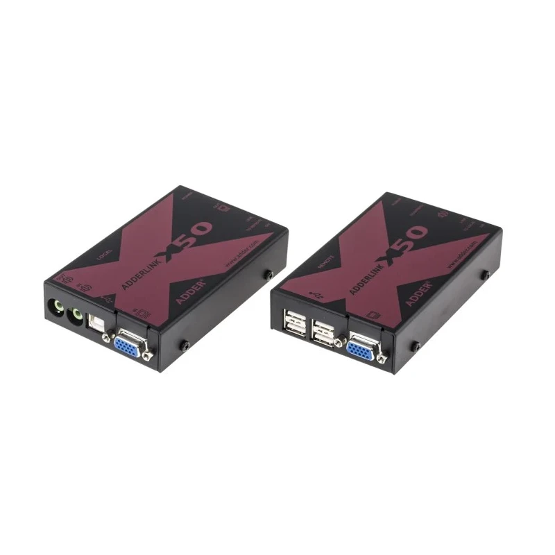 Adder 1 Port VGA over Catx 3.5 mm Stereo Extender Pair 50m, 1920 x 1200 Pixel Maximum Resolution X50-UK