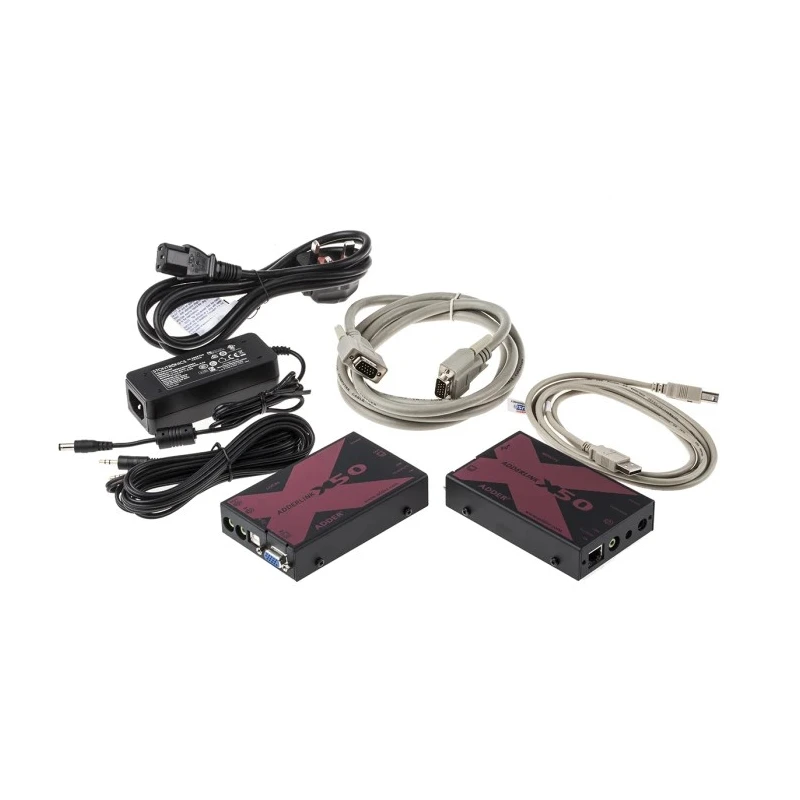 Adder 1 Port VGA over Catx 3.5 mm Stereo Extender Pair 50m, 1920 x 1200 Pixel Maximum Resolution X50-UK