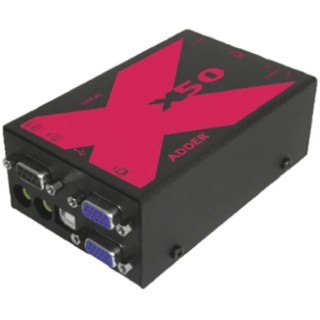 Adder 1 Port VGA over CATx 3.5 mm Stereo Extender Pair 50 m with 1920 x 1200 Pixel Maximum Resolution X50-MS2-UK