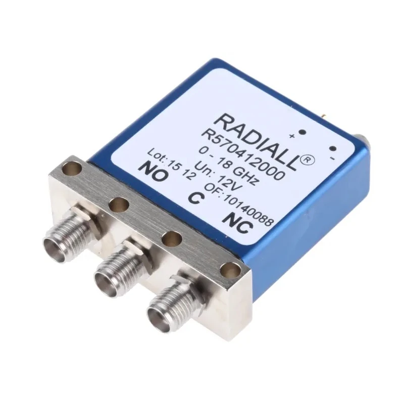 Radiall Through Hole High Frequency Relay 12V Coil 18 GHz Max Coil Frequency SPDT R570412000