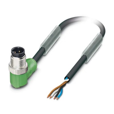 Phoenix Contact Sensor Actuator Cable Male 4 way M12 Right Angle to 4 way Free Cable End Polyurethane Jacket 10m 1694457