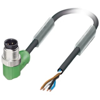 Phoenix Contact Sensor Actuator Cable Male 4 Way Right Angle to 4 Way Unterminated, Polyurethane Jacket, 3m Length 1668179