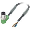Phoenix Contact Sensor Actuator Cable Male 4 Way Right Angle to 4 Way Unterminated, Polyurethane Jacket, 3m Length 1668179