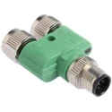 Phoenix Contact Straight Circular Connector Adapter, 5 M12 Male to 5 M12 Female, 4A, 60V, IP65/IP68/IP69K, Nickel 1546068