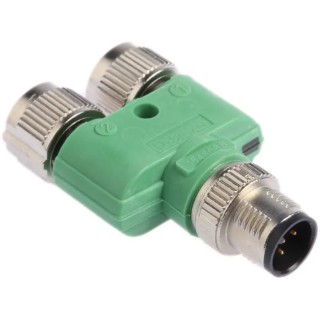 Phoenix Contact Straight Circular Connector Adapter, 5 M12 Male to 5 M12 Female, 4A, 60V, IP65/IP68/IP69K, Nickel 1546068
