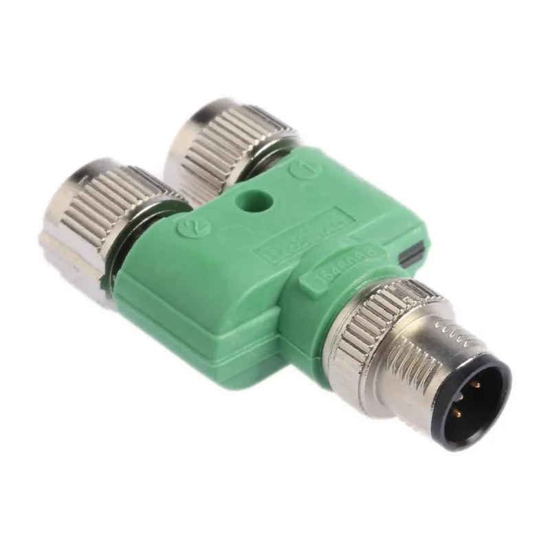 Phoenix Contact Straight Circular Connector Adapter, 5 M12 Male to 5 M12 Female, 4A, 60V, IP65/IP68/IP69K, Nickel 1546068