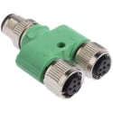 Phoenix Contact Straight Circular Connector Adapter, 5 M12 Male to 5 M12 Female, 4A, 60V, IP65/IP68/IP69K, Nickel 1546068