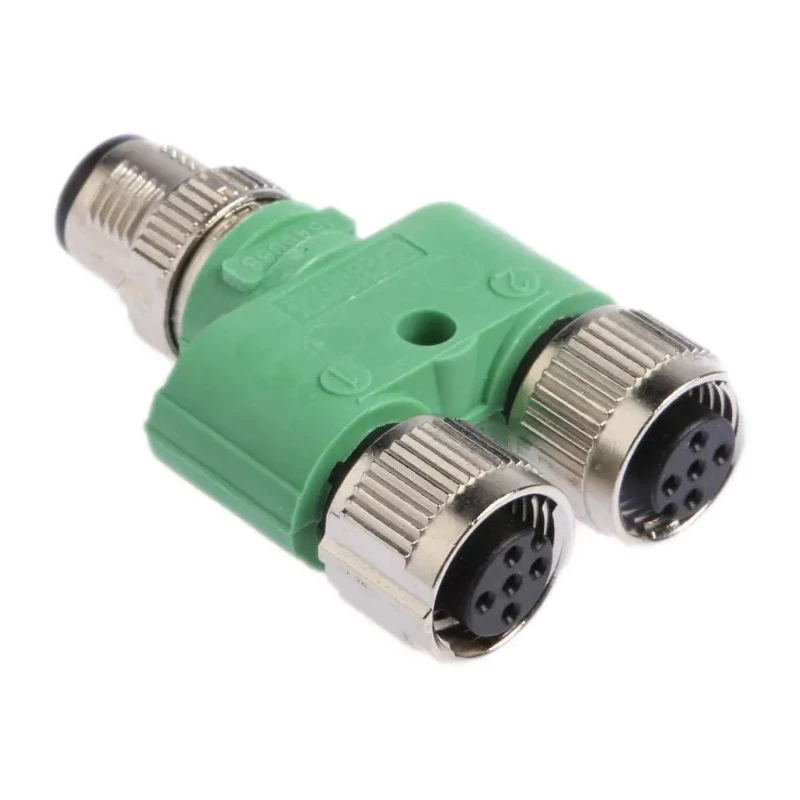 Phoenix Contact Straight Circular Connector Adapter, 5 M12 Male to 5 M12 Female, 4A, 60V, IP65/IP68/IP69K, Nickel 1546068
