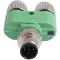 Phoenix Contact Straight Circular Connector Adapter, 5 M12 Male to 5 M12 Female, 4A, 60V, IP65/IP68/IP69K, Nickel 1546068