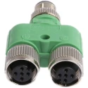 Phoenix Contact Straight Circular Connector Adapter, 5 M12 Male to 5 M12 Female, 4A, 60V, IP65/IP68/IP69K, Nickel 1546068