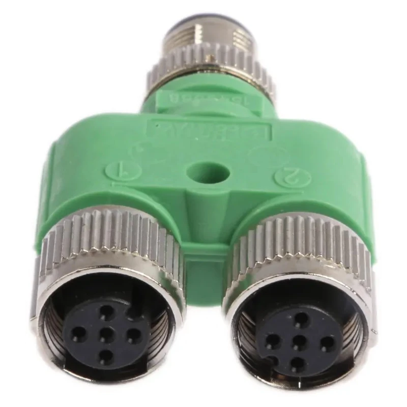 Phoenix Contact Straight Circular Connector Adapter, 5 M12 Male to 5 M12 Female, 4A, 60V, IP65/IP68/IP69K, Nickel 1546068