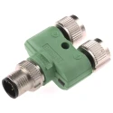 Phoenix Contact Circular Connector Adapter, Straight Orientation, 5 M12 Male to 2 M12 Female, 4A Current, 60V 1523971