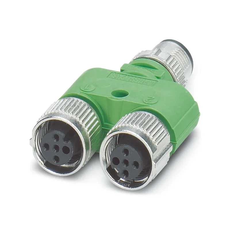 Phoenix Contact Circular Connector Adapter, Straight Orientation, 5 M12 Male to 2 M12 Female, 4A Current, 60V 1523971