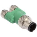 Phoenix Contact Straight Circular Connector Adapter 4A 60V M12 Male to 2x M8 Female SAC-3P-Y/2XM8FS SCO 1523984