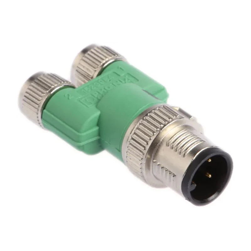 Phoenix Contact Straight Circular Connector Adapter 4A 60V M12 Male to 2x M8 Female SAC-3P-Y/2XM8FS SCO 1523984