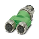 Phoenix Contact Straight Circular Connector Adapter 4A 60V M12 Male to 2x M8 Female SAC-3P-Y/2XM8FS SCO 1523984