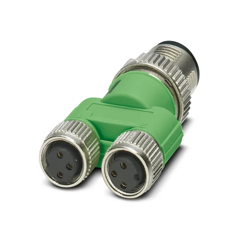 Phoenix Contact Straight Circular Connector Adapter 4A 60V M12 Male to 2x M8 Female SAC-3P-Y/2XM8FS SCO 1523984