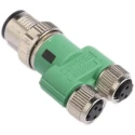 Phoenix Contact Straight Circular Connector Adapter 4A 60V M12 Male to 2x M8 Female SAC-3P-Y/2XM8FS SCO 1523984
