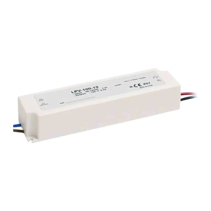 MEAN WELL IP67 1 Output Encapsulated LED Driver, 48V, 100.8W, 2.1A AC-DC Power Supply 