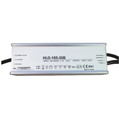 MEAN WELL IP67 1 Output LED Driver 12V 156W 13A 1 to 10V PWM Resistance 