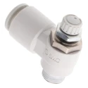 SMC AS Series Threaded R Inlet Connection Type Speed Controller Brass Electroless Nickel Plated 1 Mpa AS2201F-01-08S