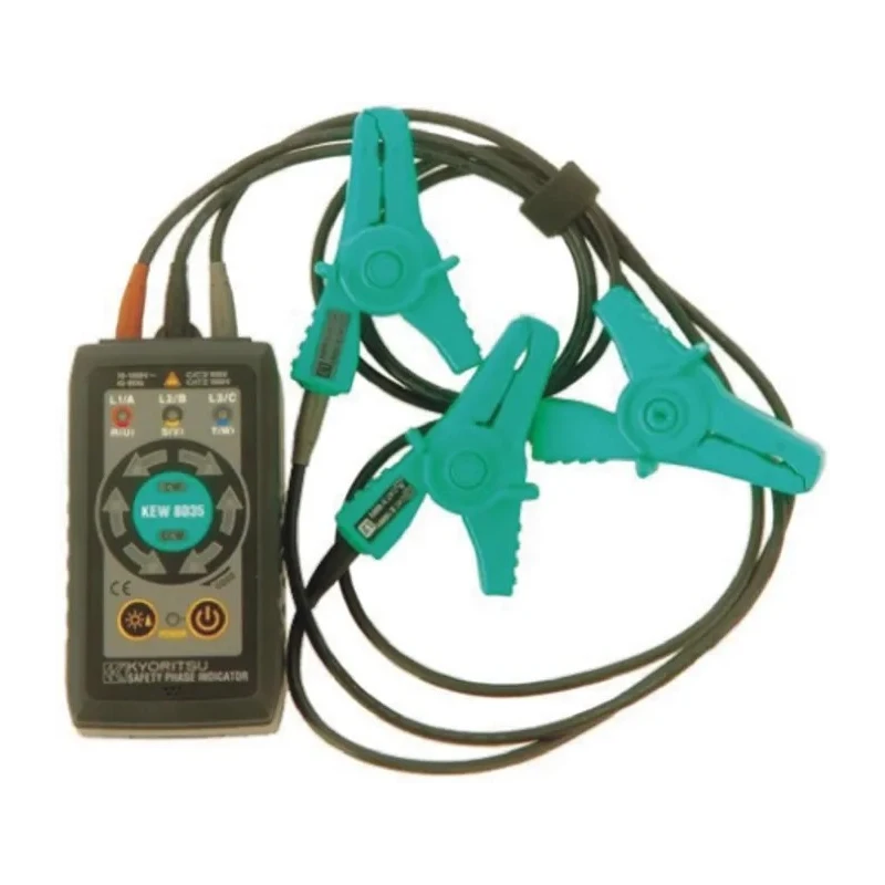 Kyoritsu Phase Rotation Tester 45 Hz to 66 Hz Frequency, 70V to 1000V AC Voltage, Battery Powered KEW8035