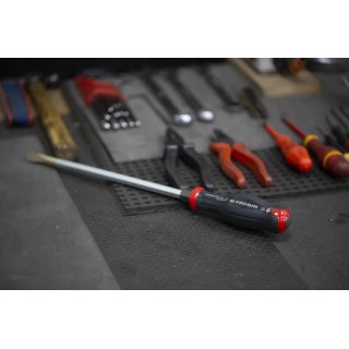 Facom Slotted Screwdriver, 250 mm Blade Length, 375 mm Overall Length, Insulated Polyamide Handle, Steel Blade ATWH14X250CK