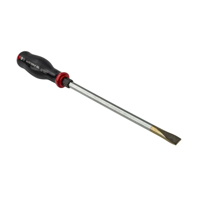 Facom Slotted Screwdriver, 250 mm Blade Length, 375 mm Overall Length, Insulated Polyamide Handle, Steel Blade ATWH14X250CK