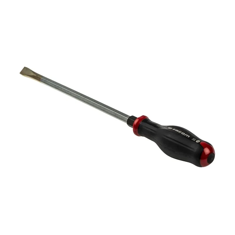 Facom Slotted Screwdriver, 250 mm Blade Length, 375 mm Overall Length, Insulated Polyamide Handle, Steel Blade ATWH14X250CK