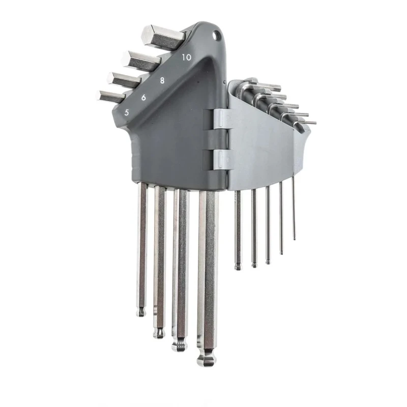 Facom 9 Piece L Metric Hex Key Set Stainless Steel Hex Size 1.5-10 mm 83SHST.JP9A