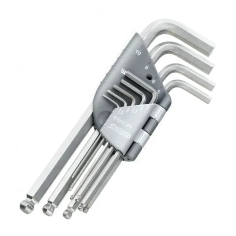 Facom 9 Piece L Metric Hex Key Set Stainless Steel Hex Size 1.5-10 mm 83SHST.JP9A
