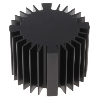 Fischer Elektronik Heatsink Universal Round Aluminum Black Anodised 50 mm x 50 mm Diameter 70 mm Thermal SK 570/50 SA