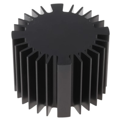 Fischer Elektronik Heatsink Universal Round Aluminum Black Anodised 50 mm x 50 mm Diameter 70 mm Thermal SK 570/50 SA