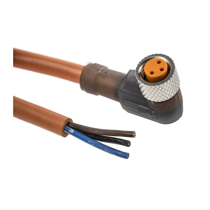 Lumberg Automation Sensor Actuator Cable Female 3 Way Right Angle to Free End 2m 63V RKMWV Series 11324 RKMWV 3-06/2 M