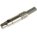Switchcraft Cable XLR Connector, Straight, 125V Female, 3 Way, Silver Plating TA3FSHF