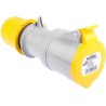 Scame Industrial Power Connector 32A 110V IP44 Yellow Cable Mount 2P+PE Optima IP44