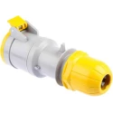 Scame Industrial Power Connector 32A 110V IP44 Yellow Cable Mount 2P+PE Optima IP44
