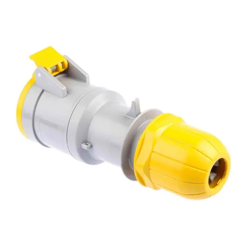 Scame Industrial Power Connector 32A 110V IP44 Yellow Cable Mount 2P+PE Optima IP44